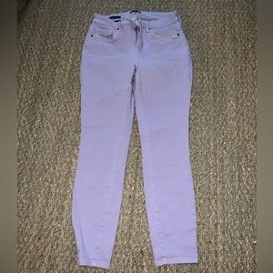 NYDJ Lavender Ami Skinny Jeans with front pocket stitching details.